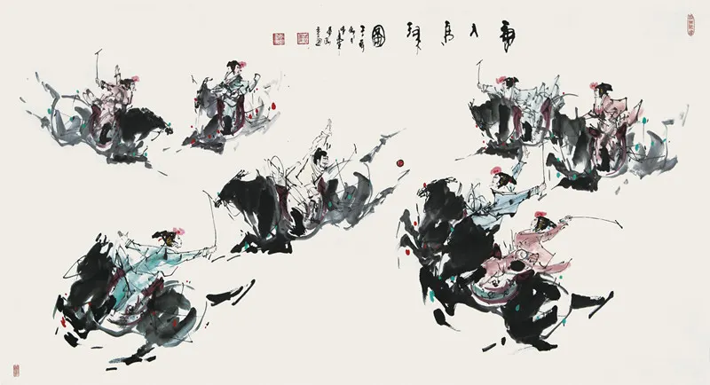 子柔李刚《唐人马球图》