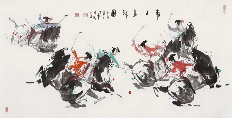 子柔李刚《唐人马球图》