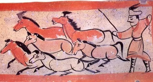 嘉峪关壁画《牧马图》