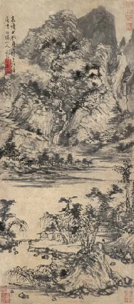 江中所见 立轴 嘉靖甲辰(1544年)作