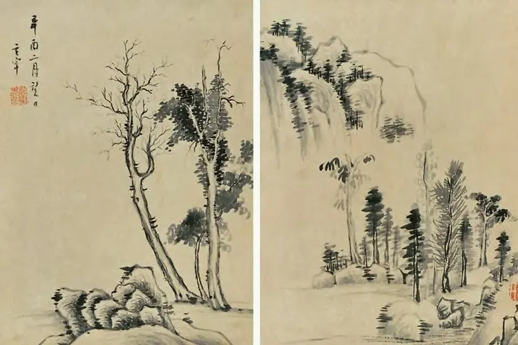 董其昌 山水 镜心 无文1