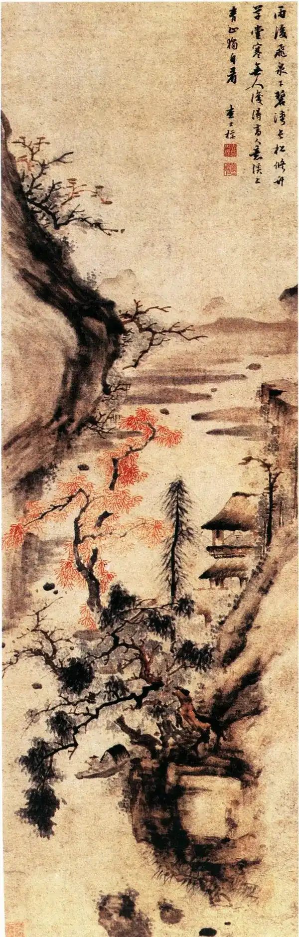 明 查士标 秋景山水图