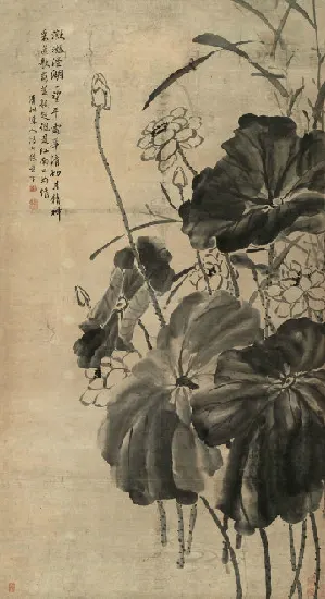澄湖露华图 立轴 纸本