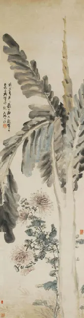写意芭蕉花卉 立轴