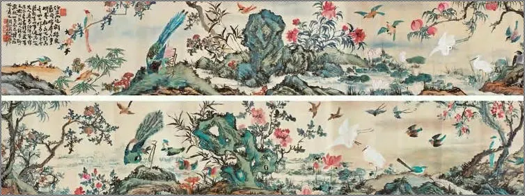 众爵齐鸣图 手卷