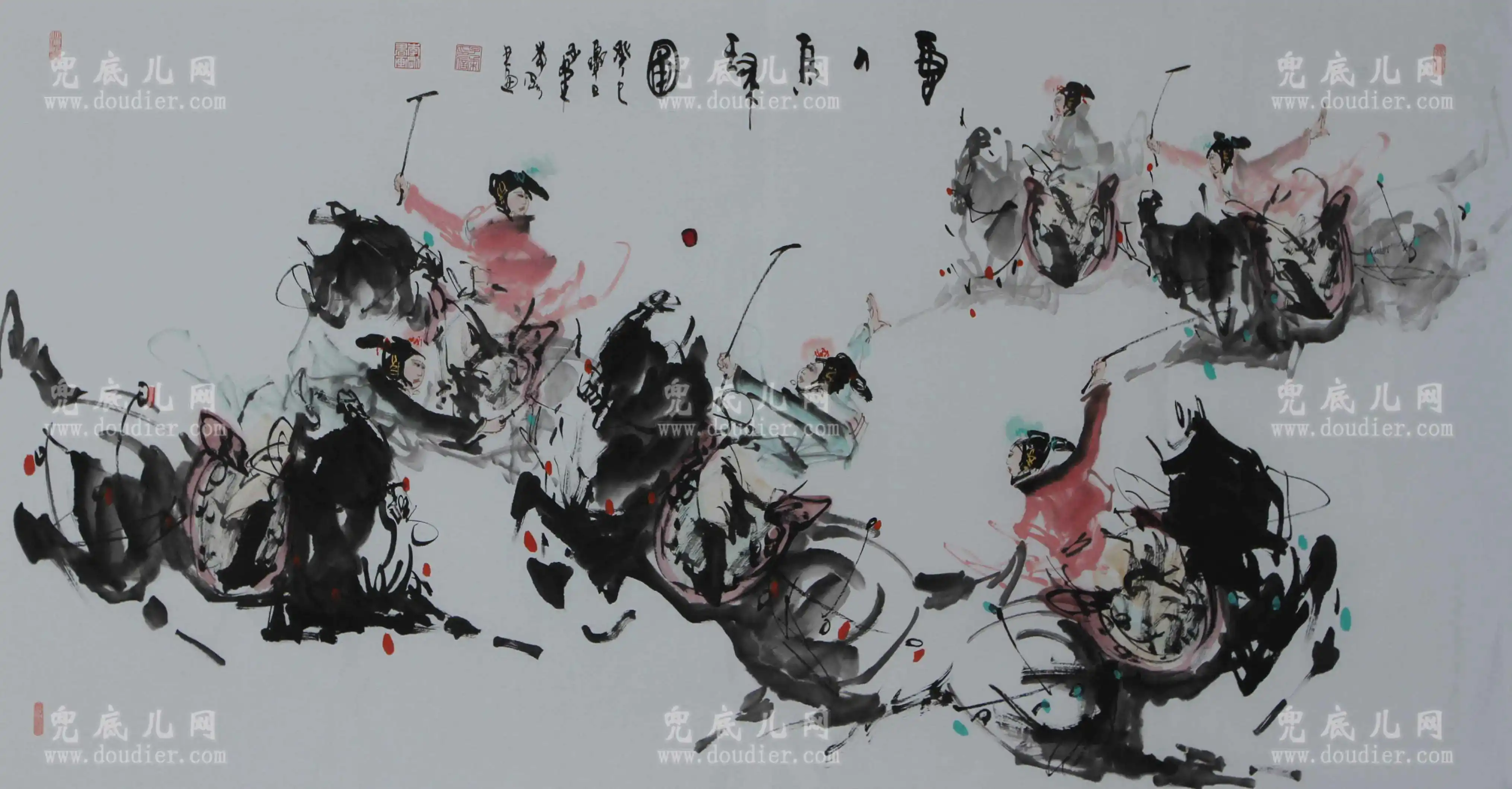 子柔李刚《唐人马球图》