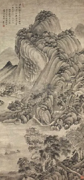 东坡诗意图 立轴 设色纸本 1654年作