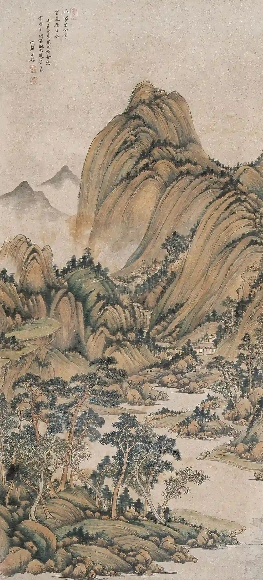 仿大痴笔意 设色纸本