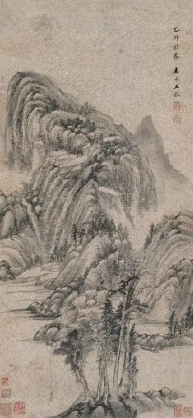 山水 立轴 水墨纸本 1675年作