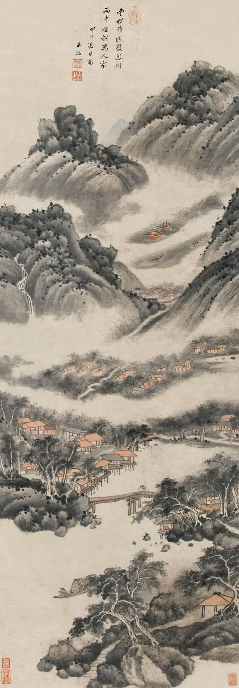 雨后帝城图 立轴 1654年作
