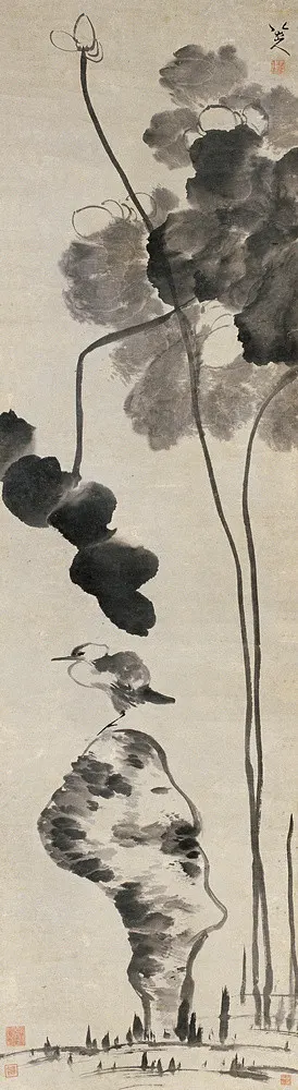 八大山人 (款) 独立秋光 立轴 165×46cm
