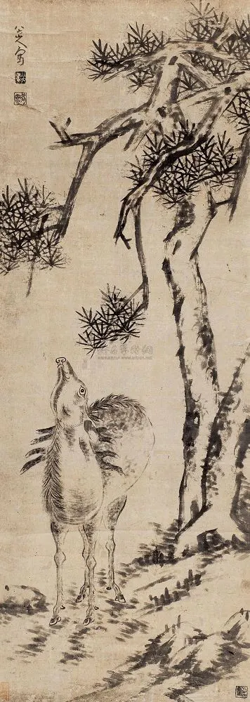 八大山人 受天百禄图 立轴 186×66