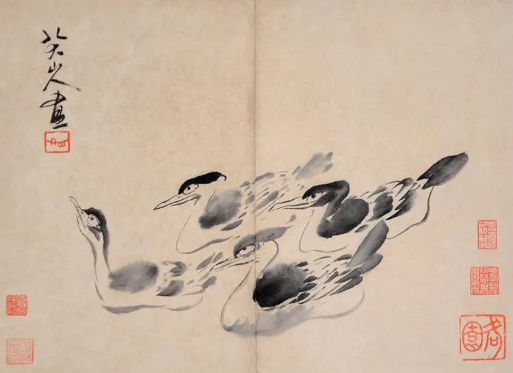 八大山人 鸭 镜心 29×39cm