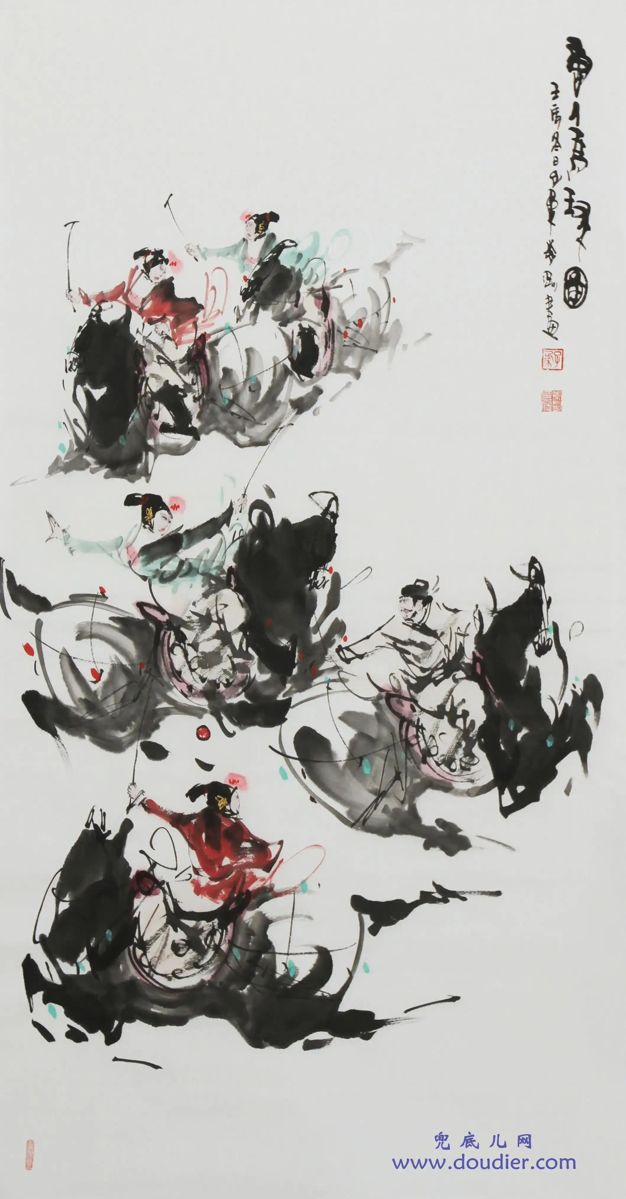 兜底儿网子柔李刚《唐人马球图》
