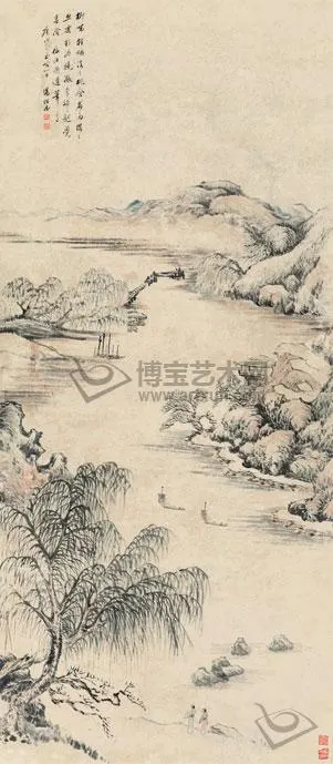 汤贻汾(1778-1853) 桃柳春阴