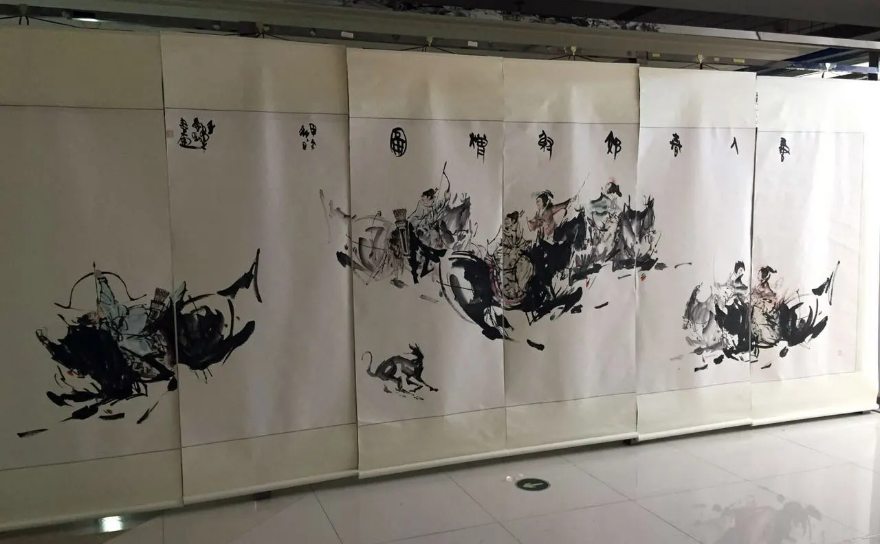 现场展出的巨幅作品
