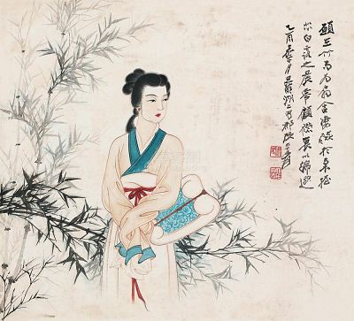 润祥鉴赏：中国画派与名家欣赏505 （海上画派张大千人物12