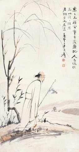 中国河北美術出版社原本绘付 名家 張大千 人物绘肉筆