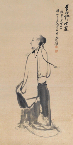 中国河北美術出版社原本绘付 名家 張大千 人物绘肉筆