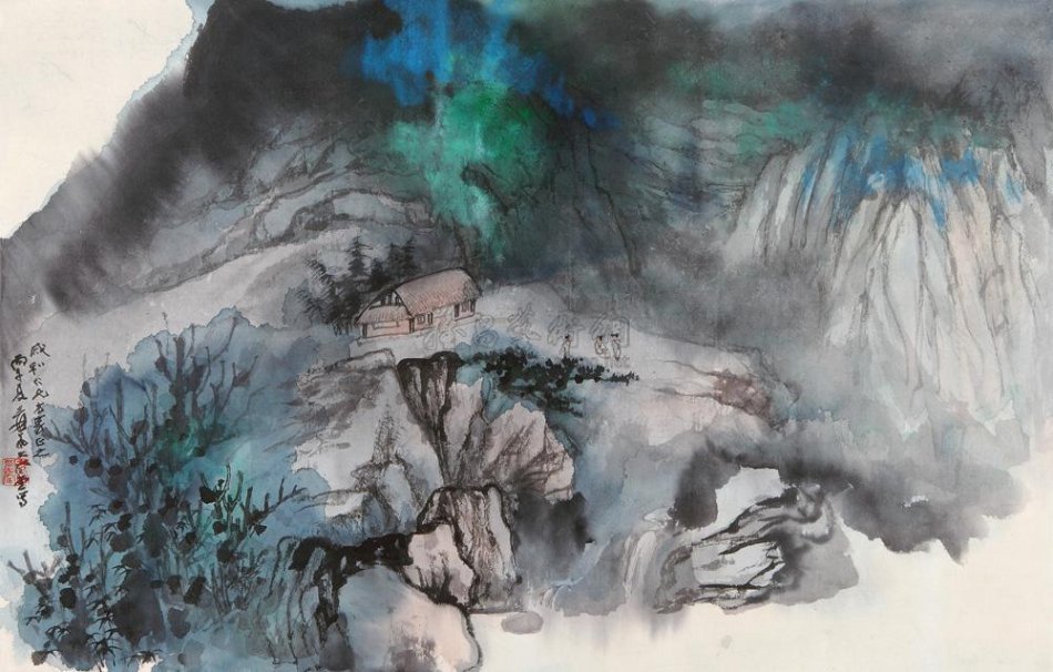 润祥鉴赏：中国画派与名家欣赏535 （海上画派张大千山水2） - 润