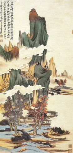 润祥鉴赏：中国画派与名家欣赏540 （海上画派张大千山水7） - 润