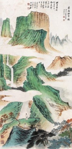 润祥鉴赏：中国画派与名家欣赏548 （海上画派张大千山水15