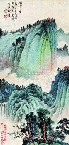 润祥鉴赏：中国画派与名家欣赏573 （海上画派张大千山水40） - 润祥