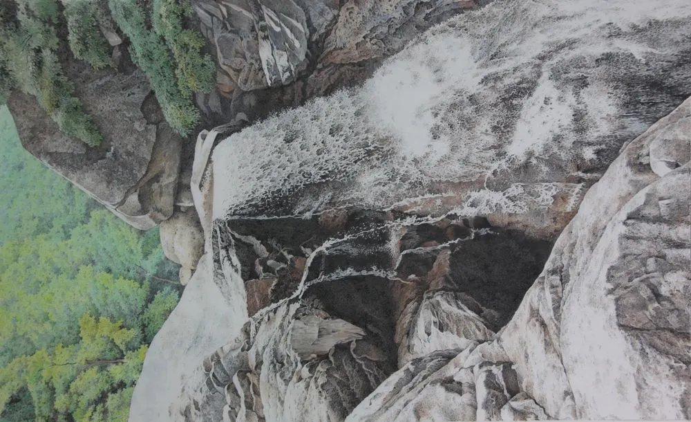 -Jiri mountain summer  100��55��   Korean  paper & color.   2013