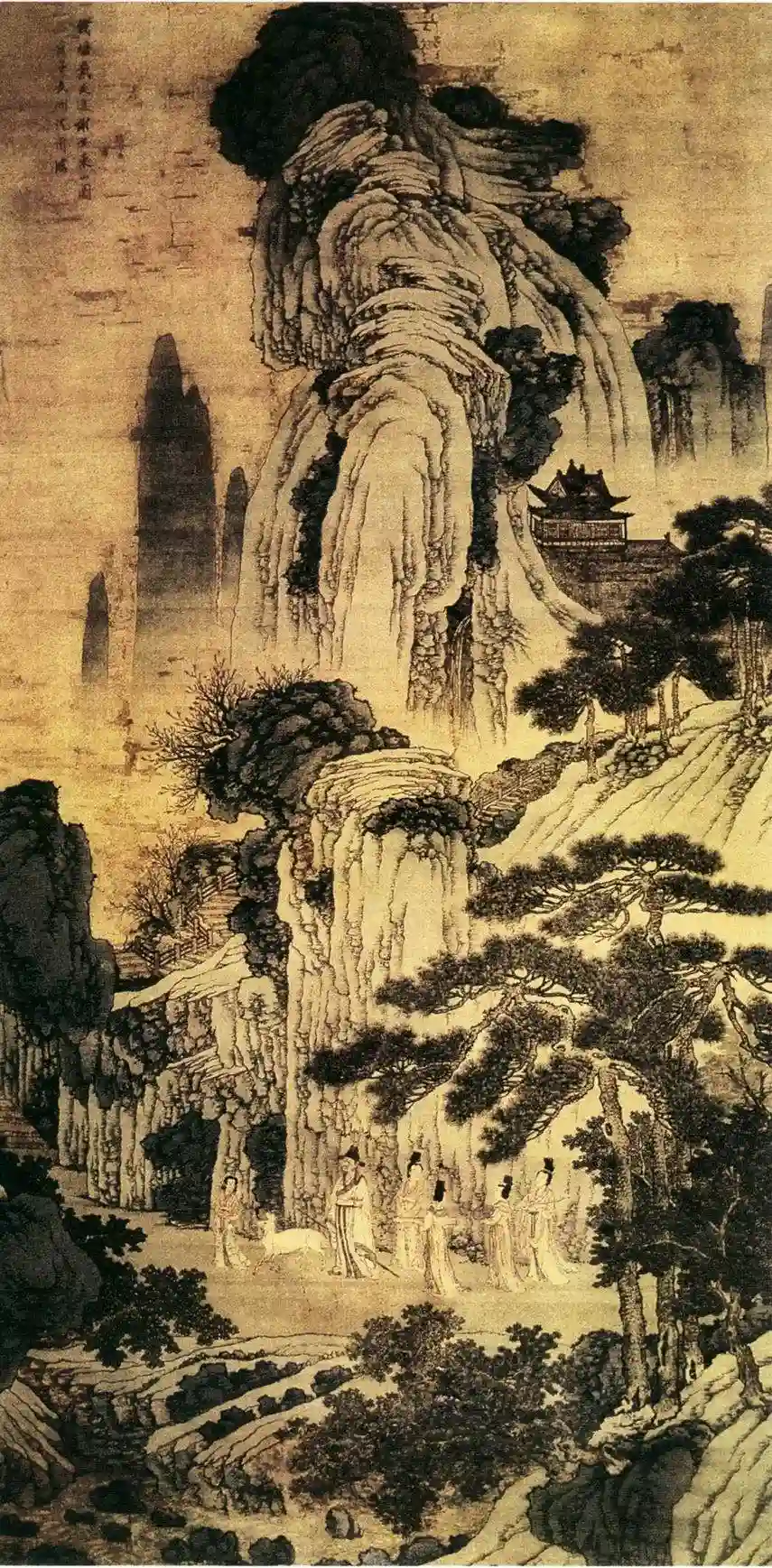 明 沈周 临戴进谢安东山图_副本