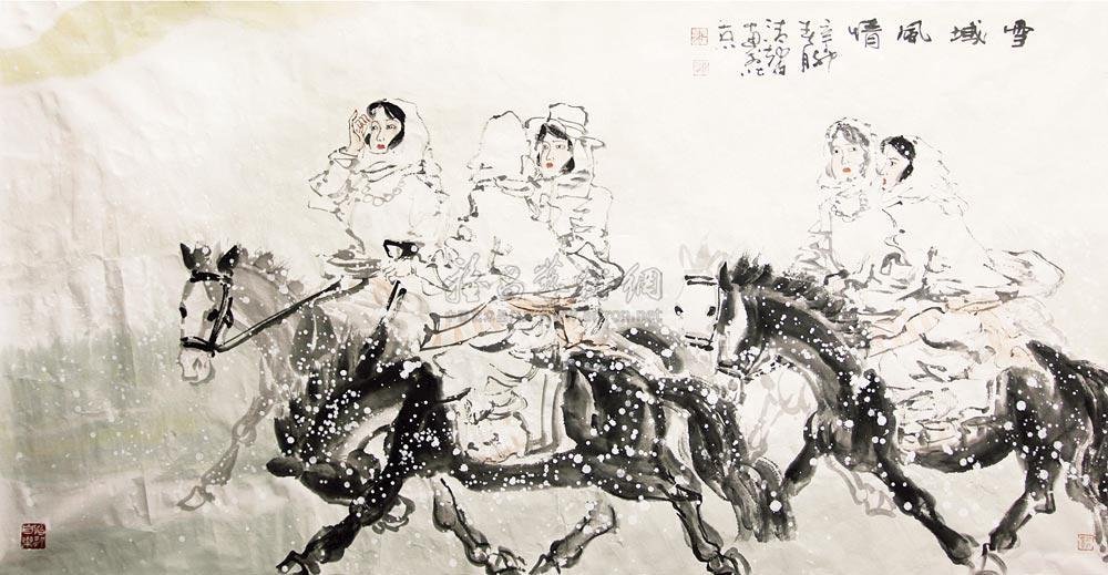 张清智 三友图 镜心