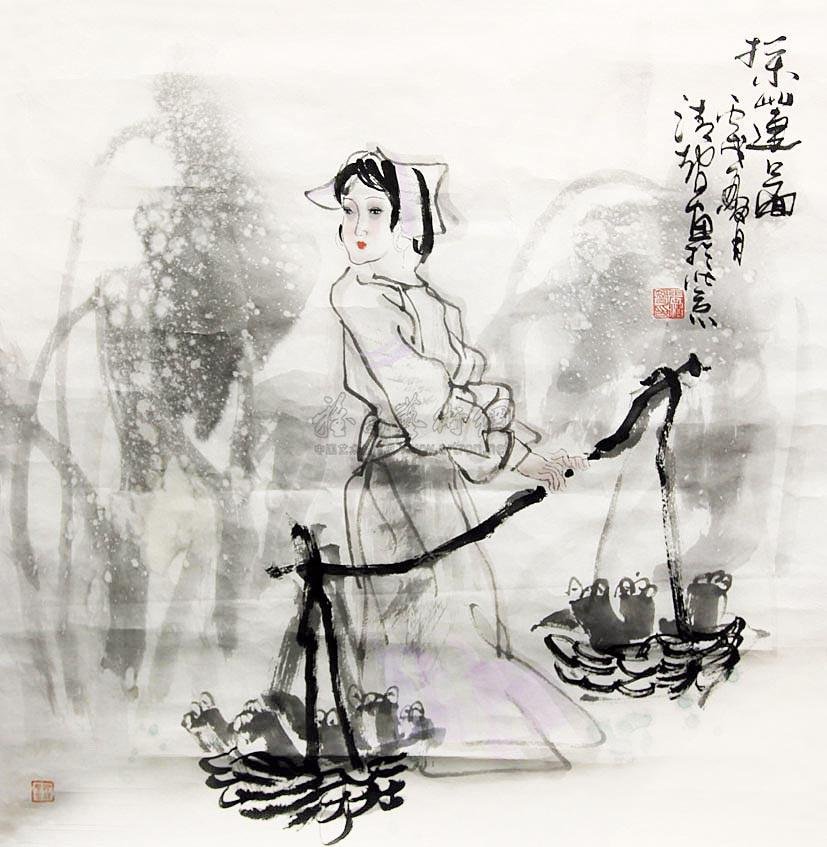 张清智 芙蓉出水 镜心